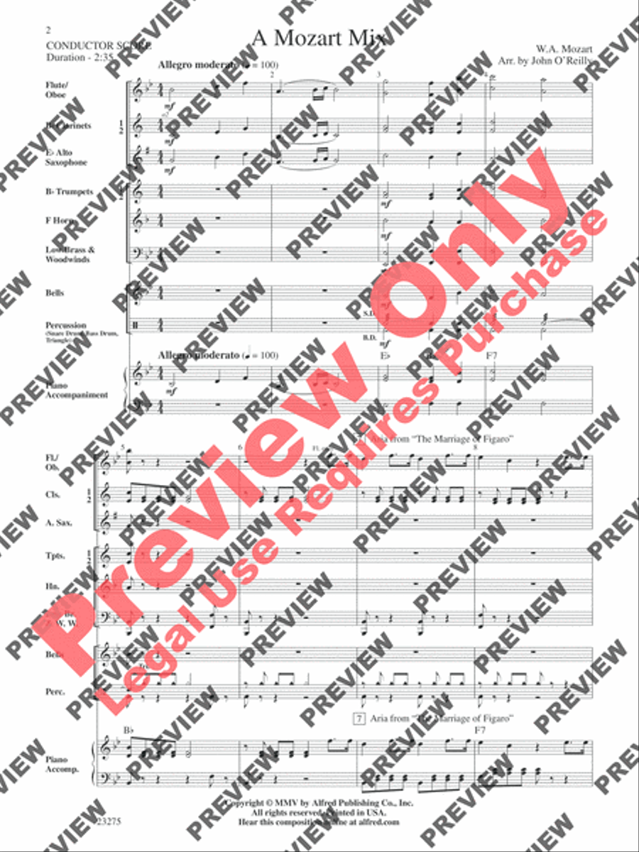 A Mozart Mix A Mozart Mix Concert Band scores gallery preview page 3