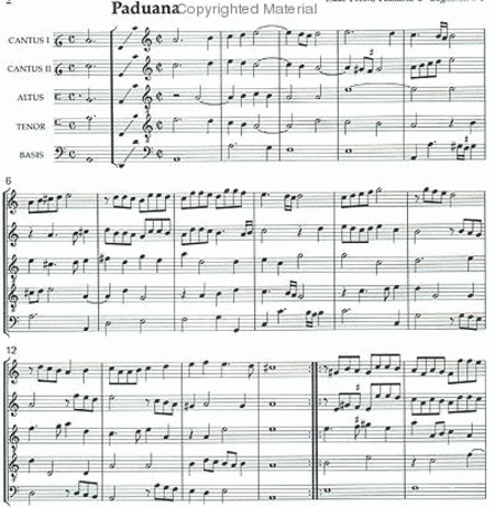 Paduana And Gagliarda - 5 Scores