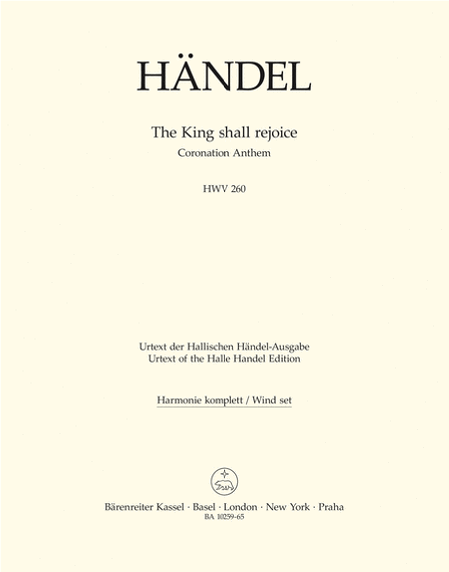 The King shall rejoice HWV 260 The King shall rejoice HWV 260 Bassoon scores gallery preview page 1