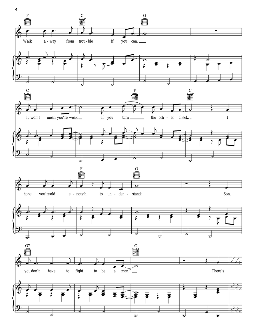 Coward Of The County Coward Of The County Acoustic Guitar scores gallery preview page 4