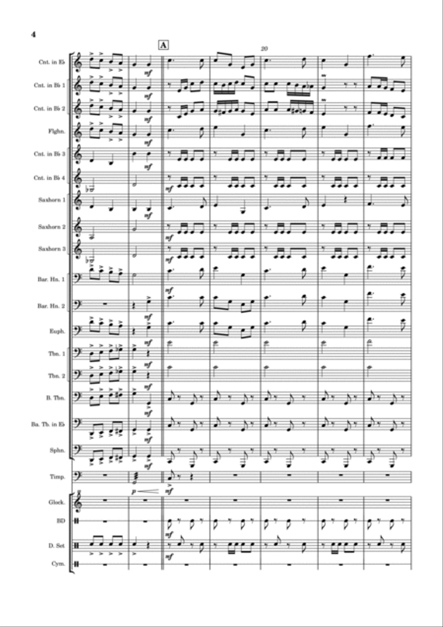 Quick March 'Beltane Fantasia' Brass Band scores gallery preview page 4