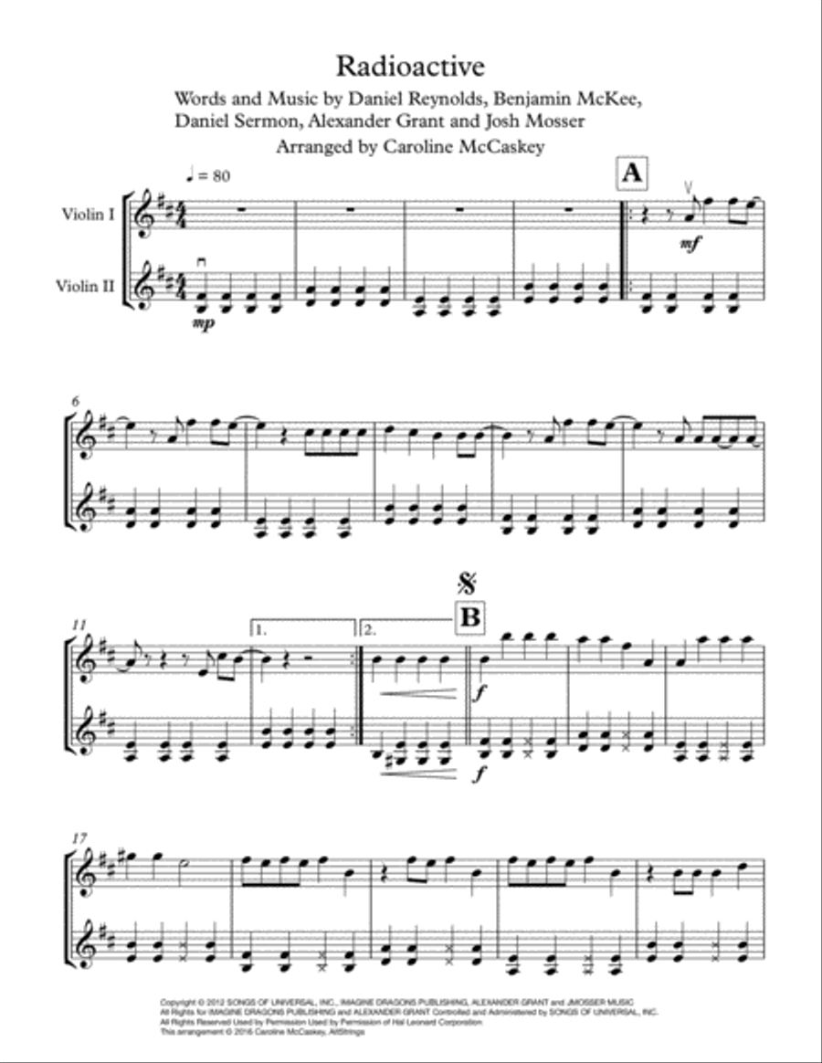 Radioactive Radioactive String Duet scores gallery preview page 3