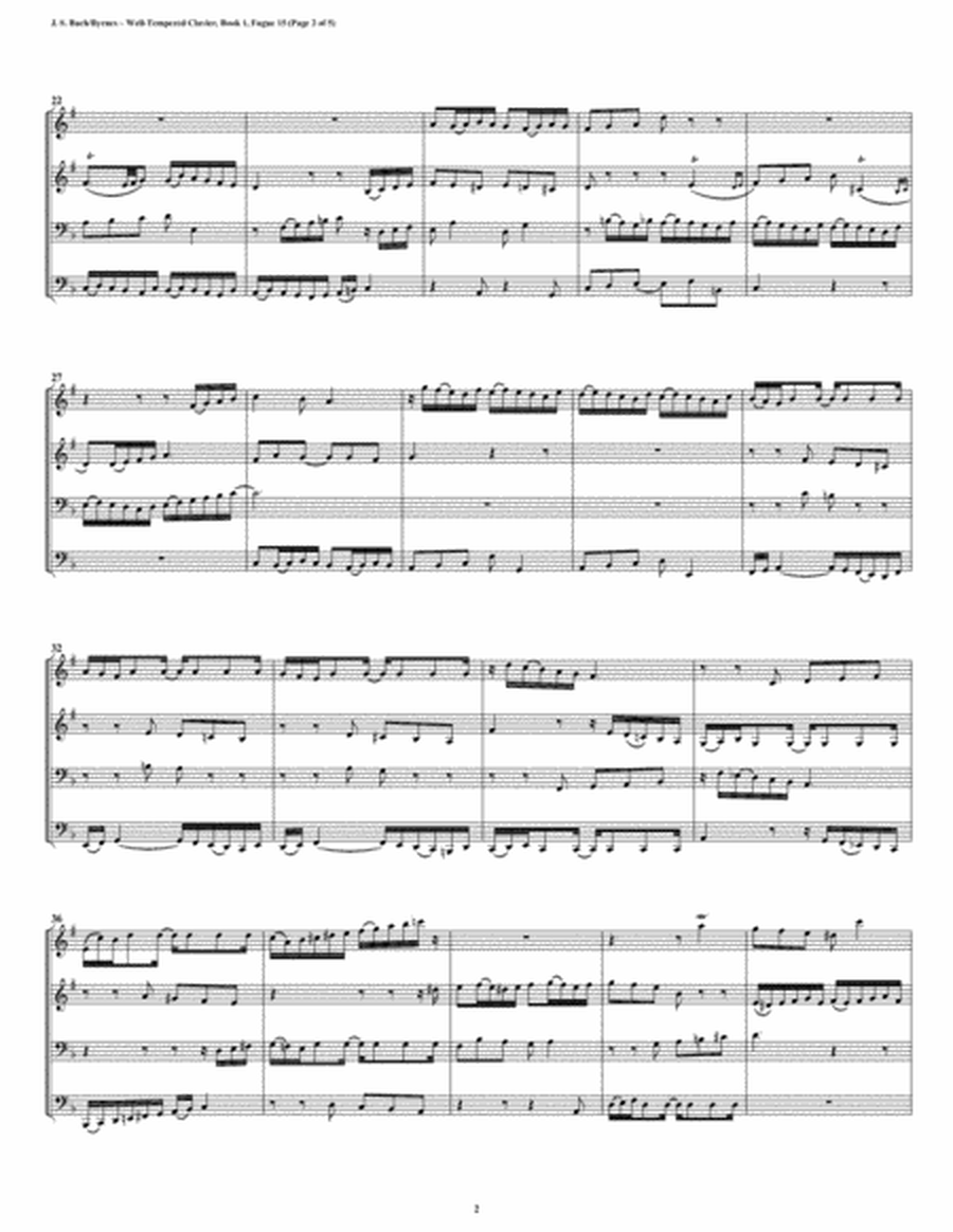 Fugue 15 from Well-Tempered Clavier, Book 1 (Brass Quartet) image number null