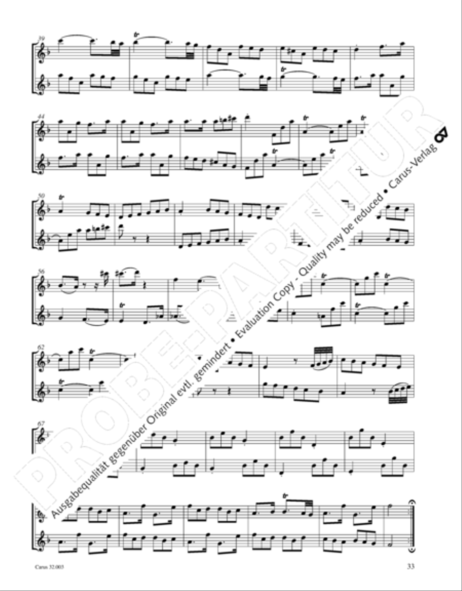 Gesamtausgabe Band 3 (Kammermusik: Duette, Solo- und Triosonaten) Score scores gallery preview page 54
