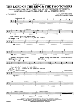 The Lord of the Rings: The Two Towers, Symphonic Suite from: 1st Trombone