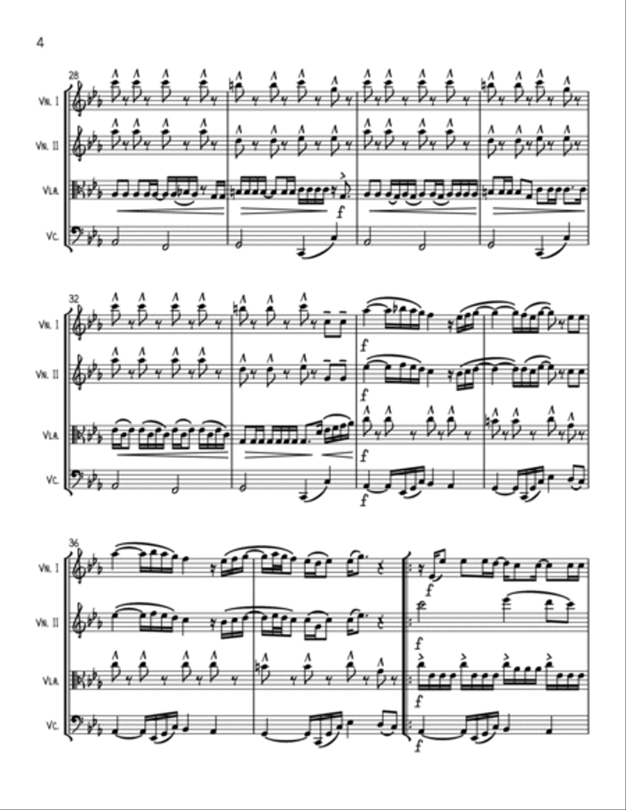 Gangsta's Paradise String Quartet scores gallery preview page 4