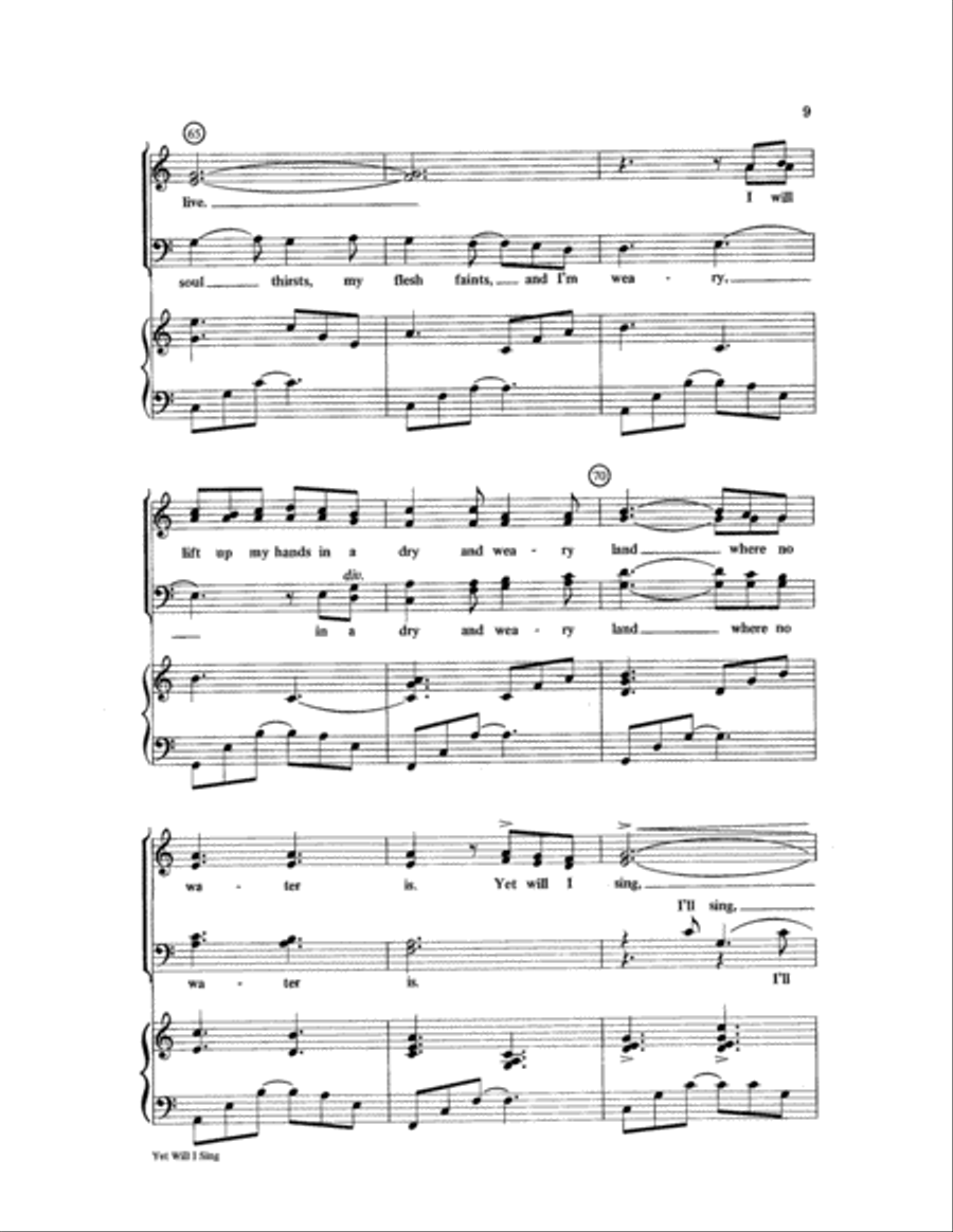 Yet Will I Sing 4-Part scores gallery preview page 9