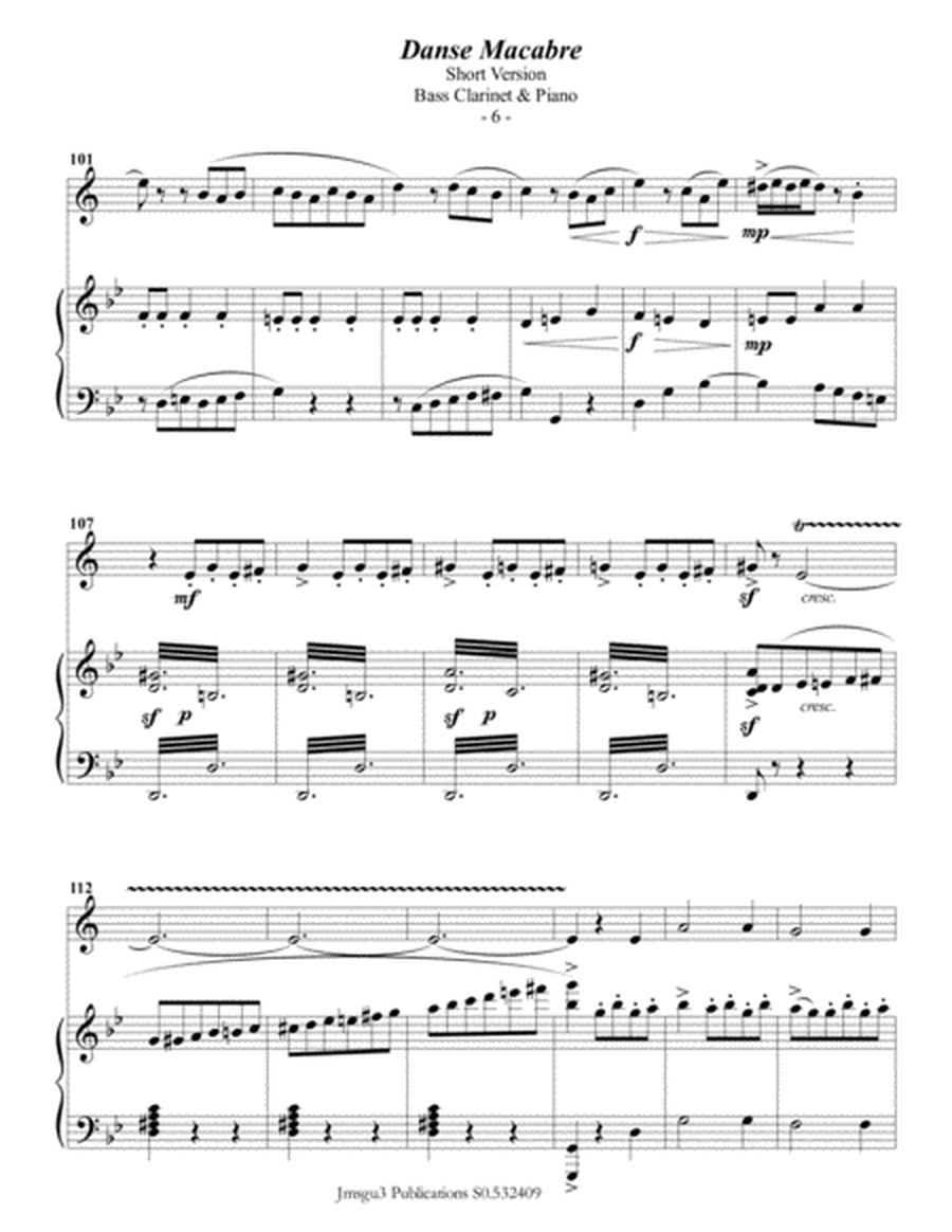 Saint-Saëns: Danse Macabre for Bass Clarinet & Piano Short Version image number null