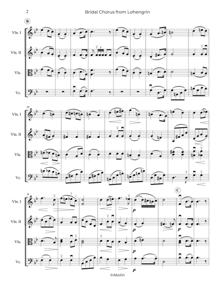 Wagner: Bridal Chorus - String Quartet image number null