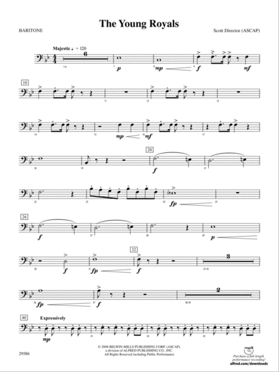 The Young Royals: Baritone B.C. Concert Band scores gallery preview page 1