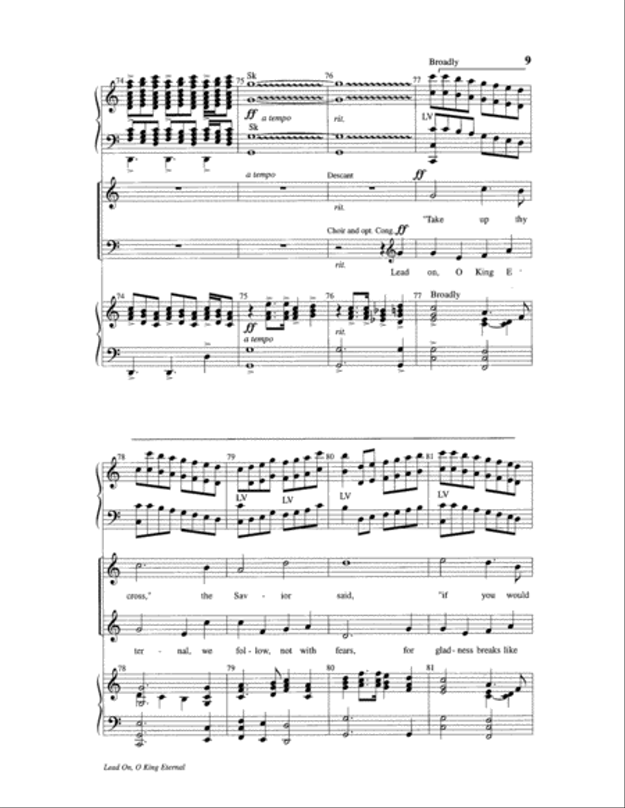 Lead On, O King Eternal 4-Part scores gallery preview page 9