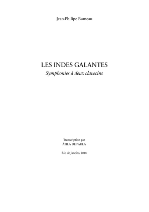 Book cover for Les Indes Galantes for Two harpsichords