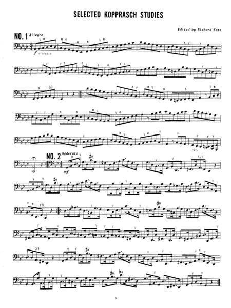 Selected Kopprasch Studies for Trombone with F attachment