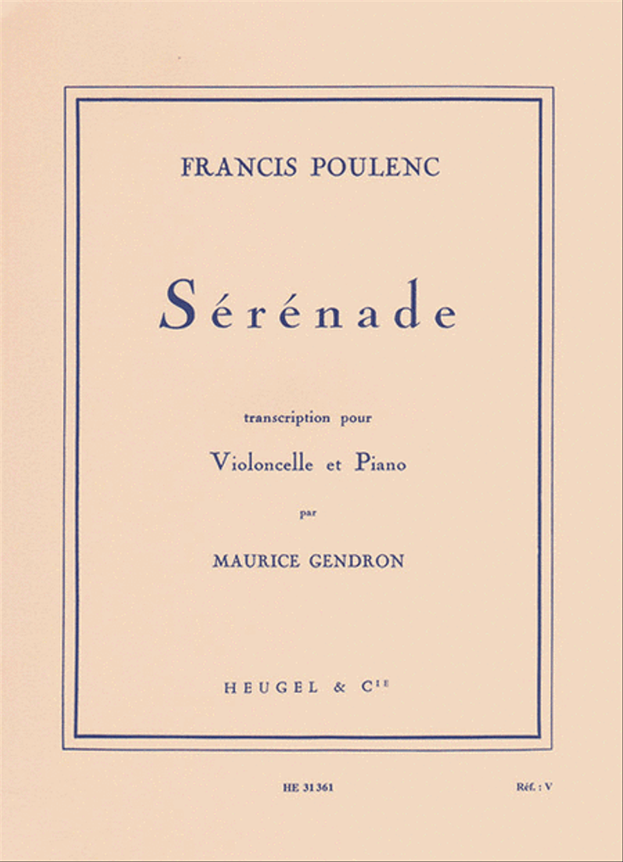 Serenade, Transcribed For Cello And Piano By Maurice Gendron Piano Accompaniment scores gallery preview page 1
