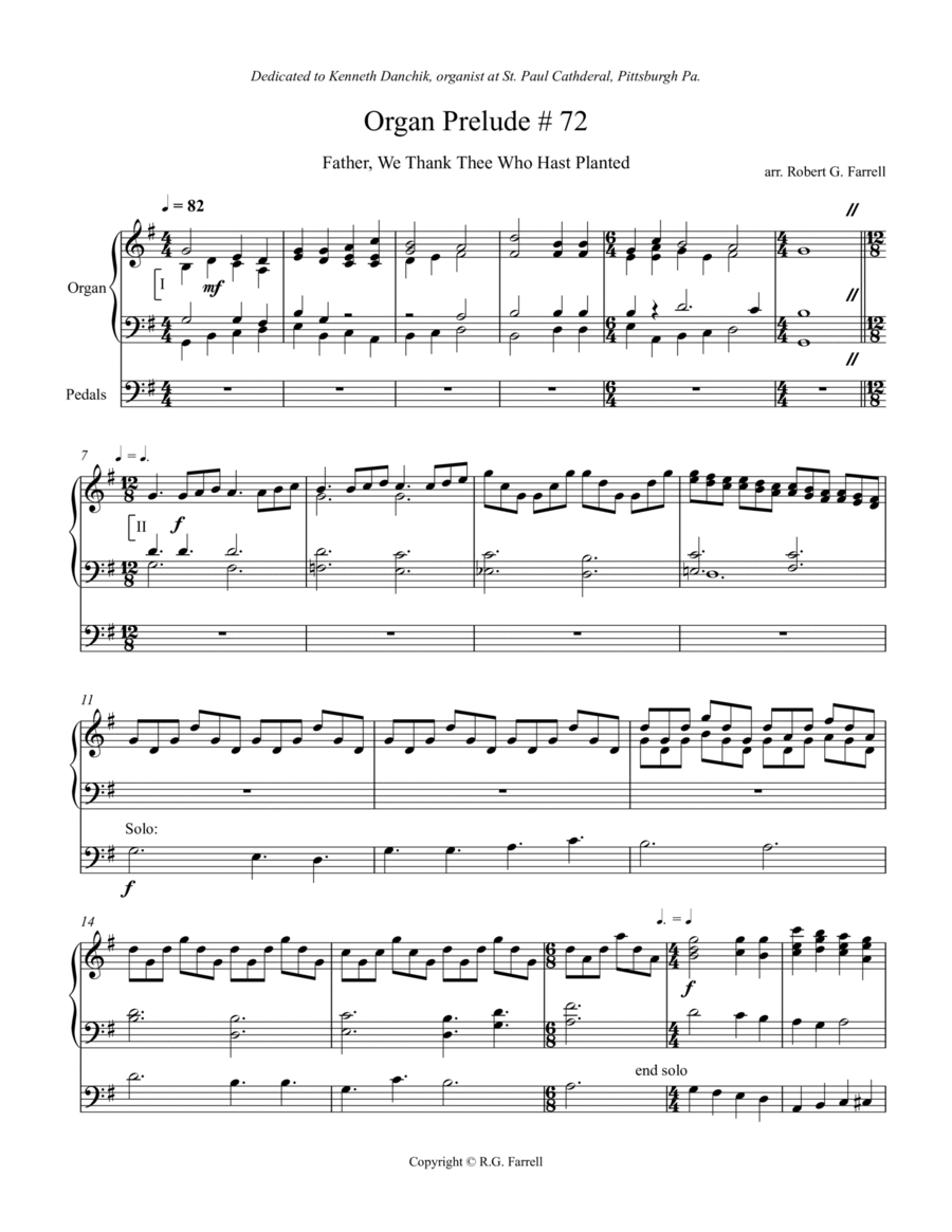 Book cover for Organ Prelude #72