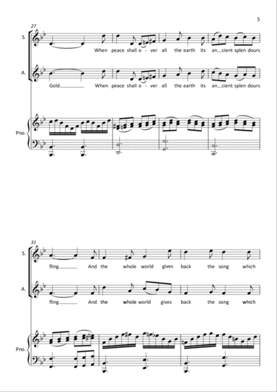 It Came Upon the Midnight Clear / Away in a Manger - SA - Two part Choir SA scores gallery preview page 5