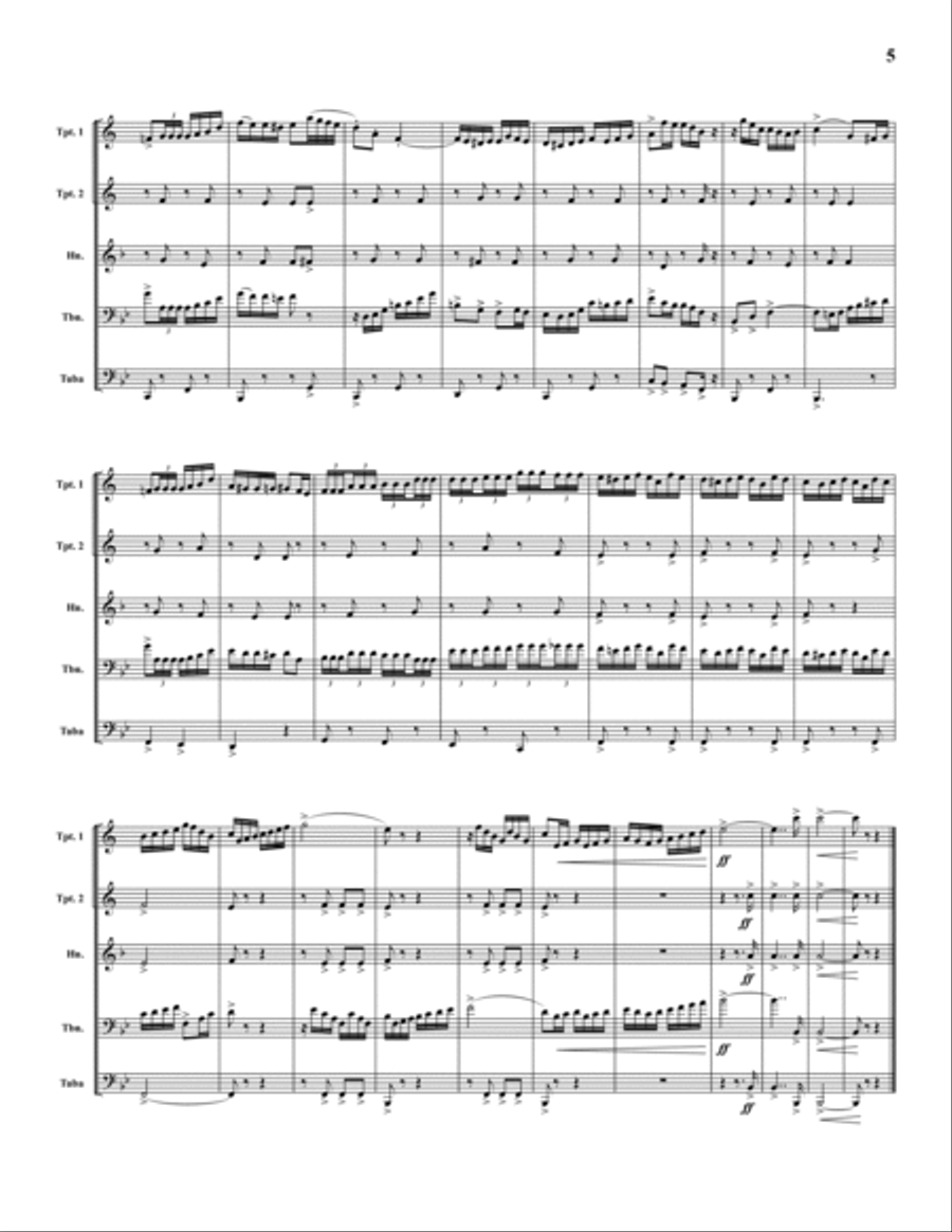 Cousins Cousins Brass Quintet scores gallery preview page 5