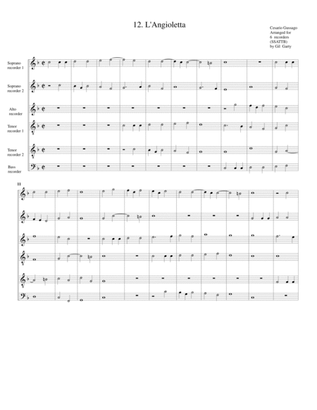 Sonata no.12 a6 (28 Sonate a quattro, sei et otto, con alcuni concerti (1608)) "L'Angioletta" (arran
