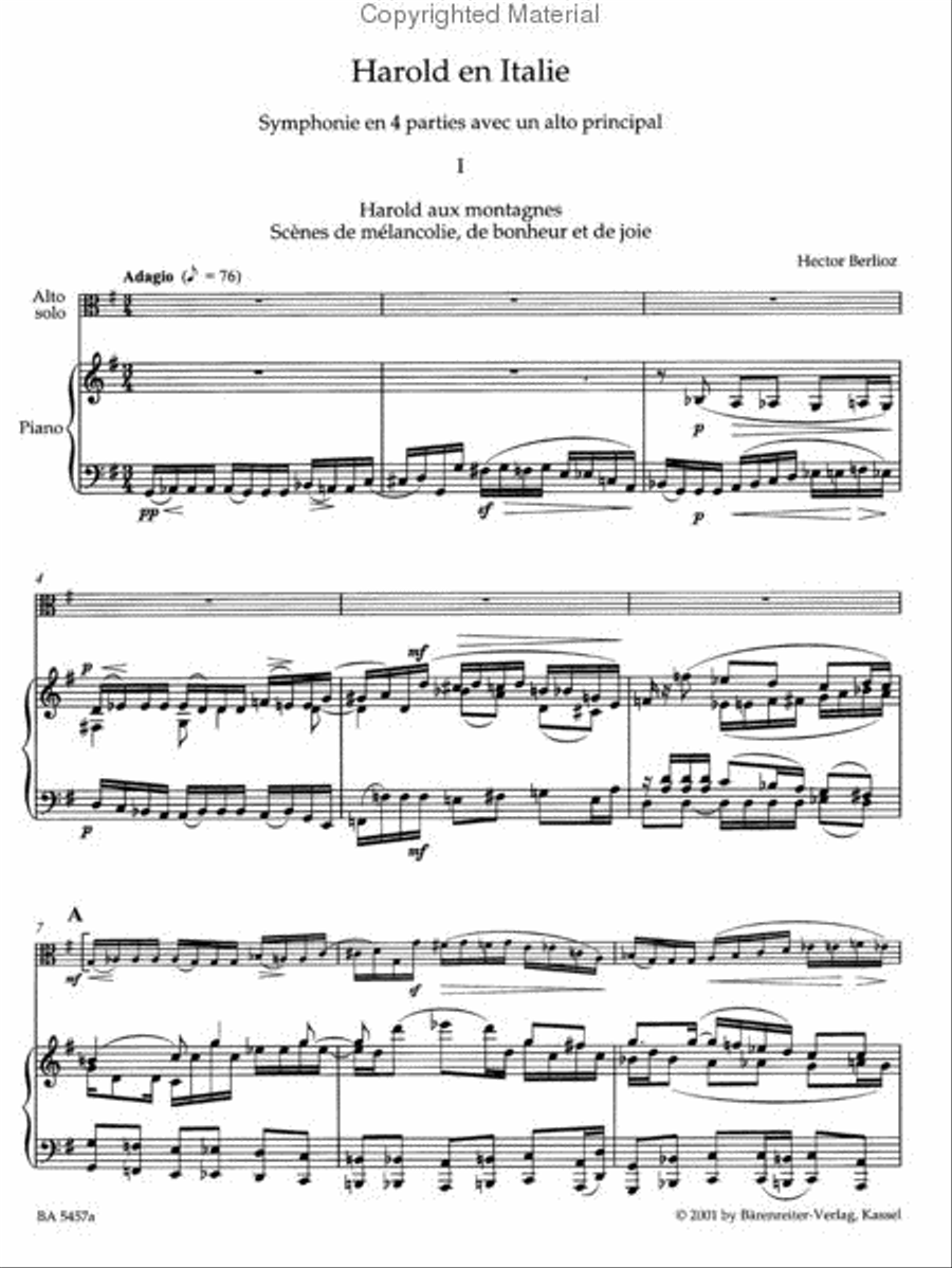 Harold en Italie Holoman 68 Piano Accompaniment scores gallery preview page 3
