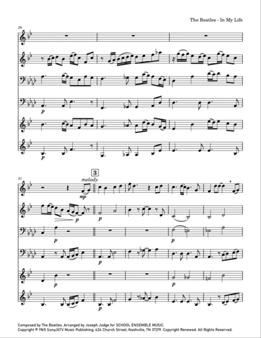 In My Life Chamber Music scores gallery preview page 4