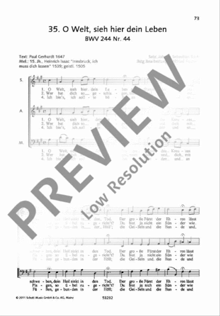 O Welt, sieh hier dein Leben A Cappella scores gallery preview page 2