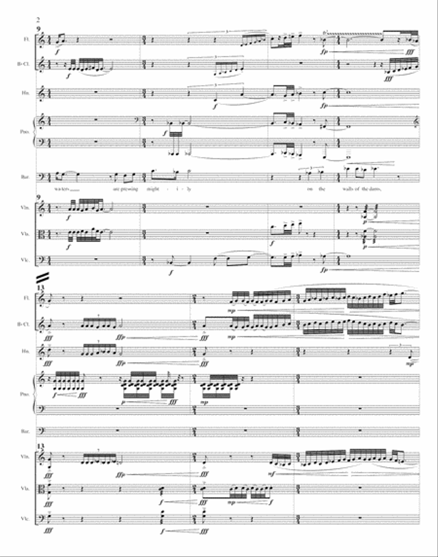 [Froom] Amichai Songs (Baritone and Mixed Ensemble) Large Ensemble scores gallery preview page 4