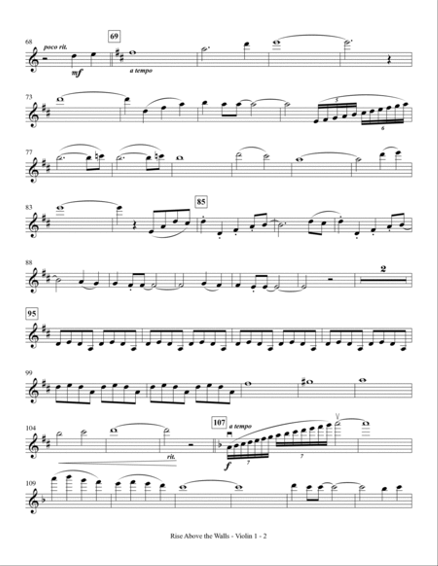 Rise Above The Walls - Violin 1 Choir scores gallery preview page 2