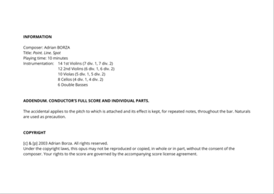 Point Line Spot (for String Orchestra) String Orchestra scores gallery preview page 3