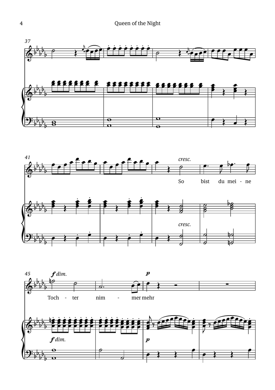 Queen of the Night (aria) - for SOPRANO in Bb minor Chamber Music scores gallery preview page 4