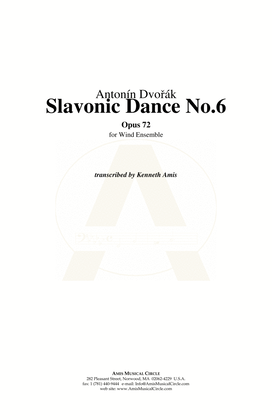 Slavonic Dance No.6, Op.72 - CONDUCTOR'S SCORE ONLY
