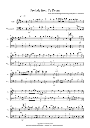 Prelude from Te Deum for Flute and Cello Duet