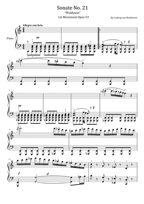 Beethoven - Sonata in C Major - Op. 53 No. 21 (“Waldstein”) - 1st Mov - Original With Fingered
