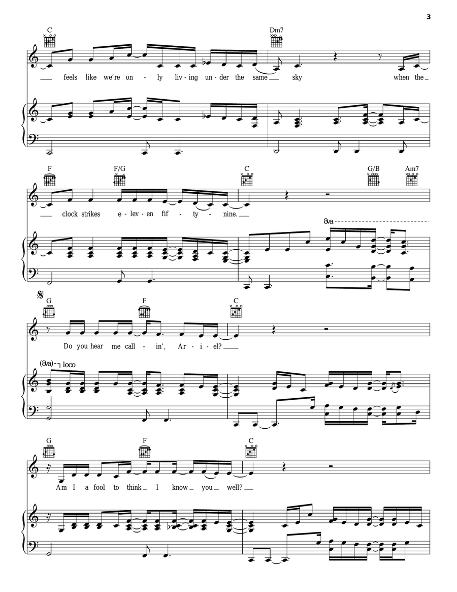 Ariel Ariel Piano, Vocal, Guitar scores gallery preview page 3
