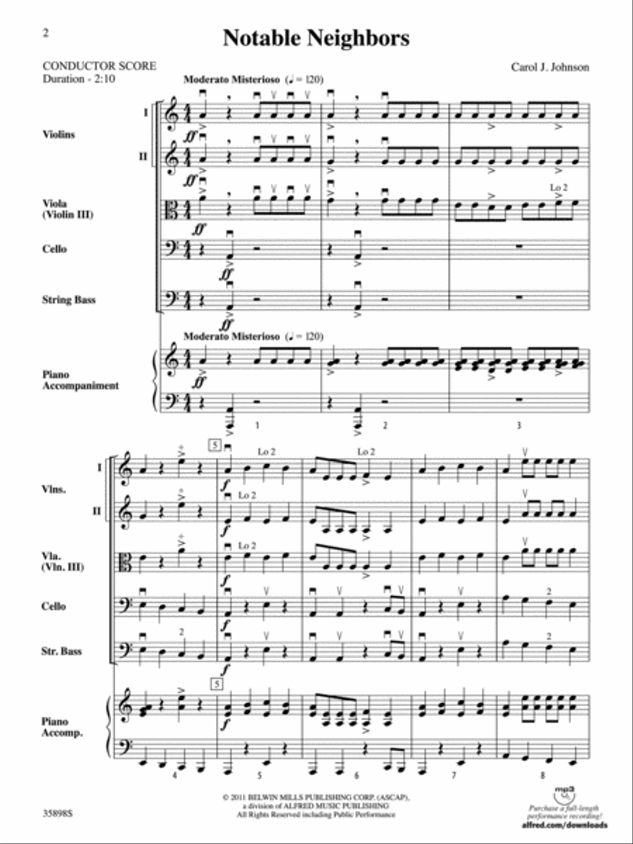 Notable Neighbors: Score Notable Neighbors: Score String Orchestra scores gallery preview page 2