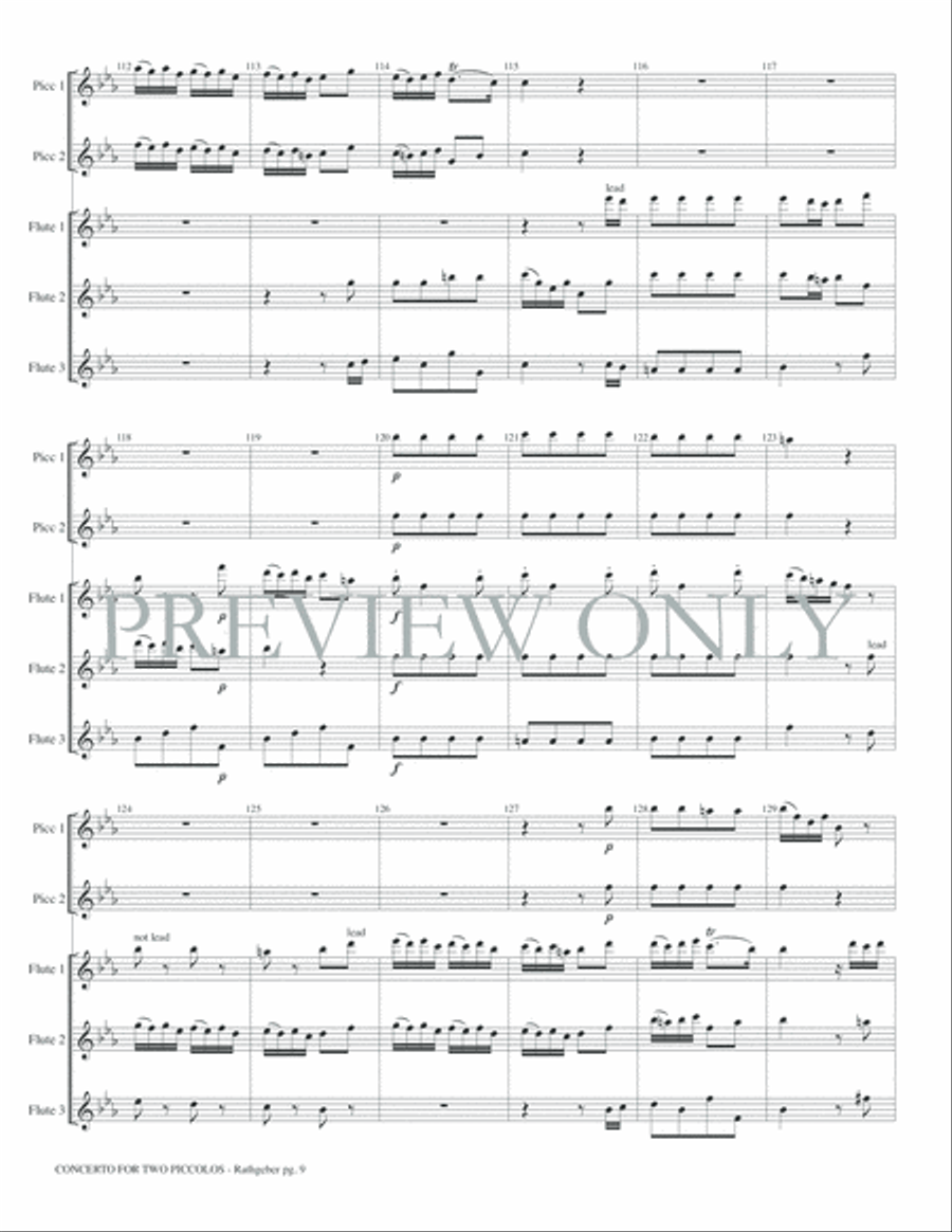 Concerto for Two Piccolos Op. 6 Small Ensemble scores gallery preview page 11