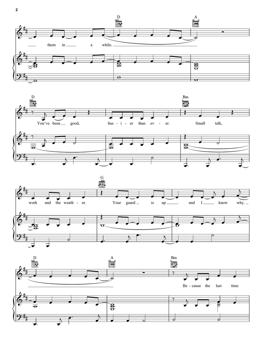 Back To December Acoustic Guitar scores gallery preview page 2