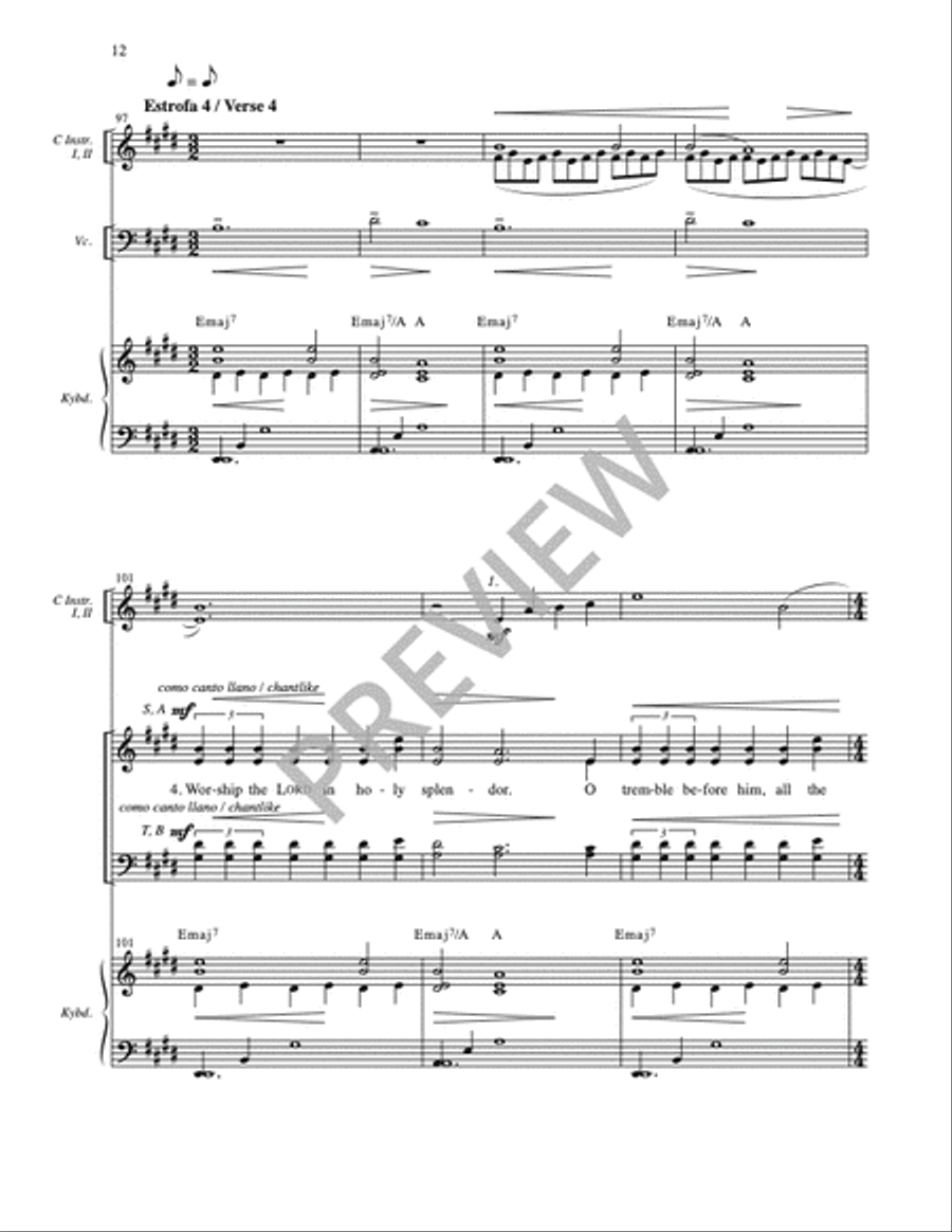Cuenten las Maravillas del Señor / Proclaim His Marvelous Deeds - Full Score and Parts Cello scores gallery preview page 13