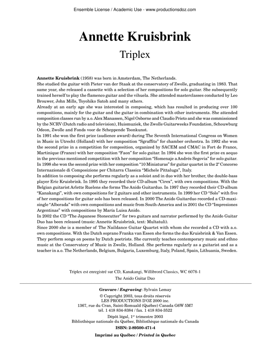 Triplex Triplex Classical Guitar scores gallery preview page 1