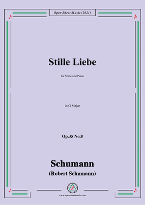 Book cover for Schumann-Stille Liebe,Op.35 No.8 in G Major