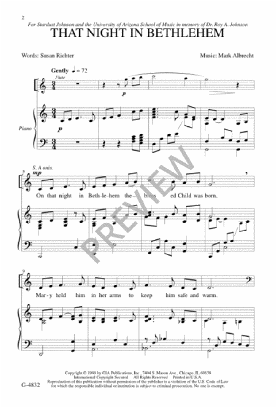 That Night in Bethlehem 4-Part scores gallery preview page 2