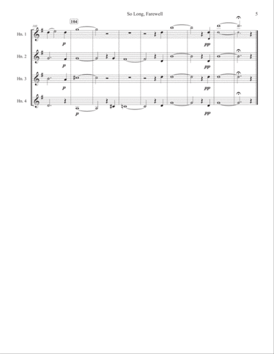 So Long, Farewell So Long, Farewell Horn scores gallery preview page 5