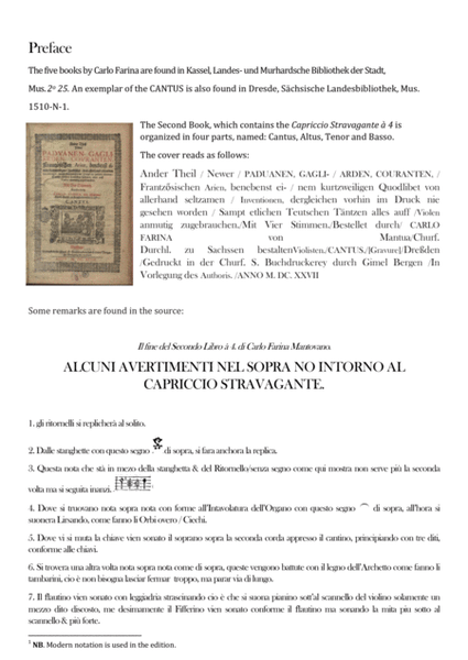 Carlo Farina – Capriccio Stravagante (Score and parts, PDF)