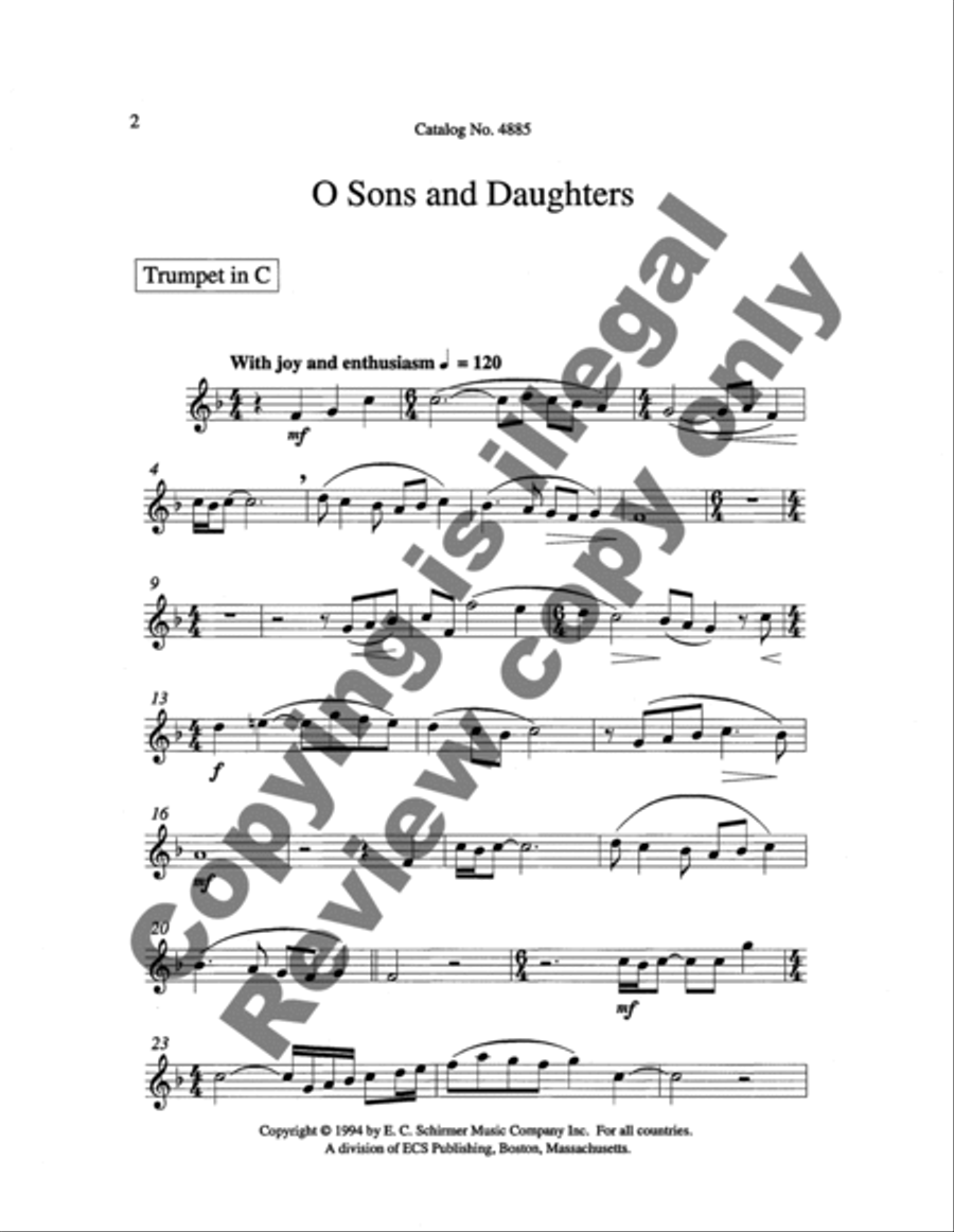 O Sons and Daughters of the King ATB scores gallery preview page 8