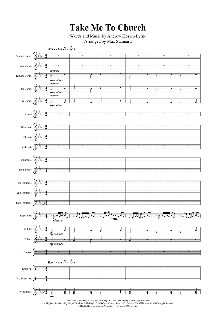 Take Me To Church Brass Ensemble scores gallery preview page 2