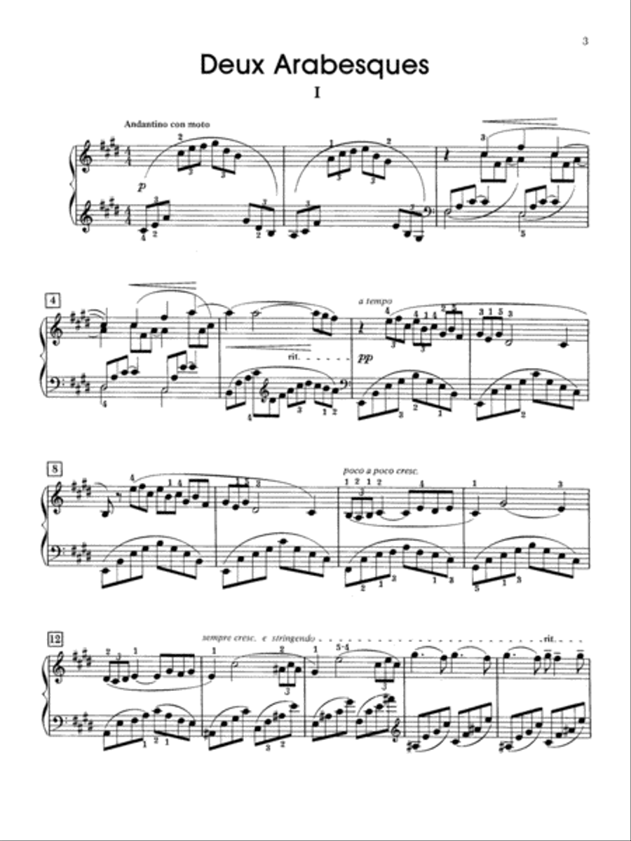 Debussy -- Deux Arabesques for the Piano