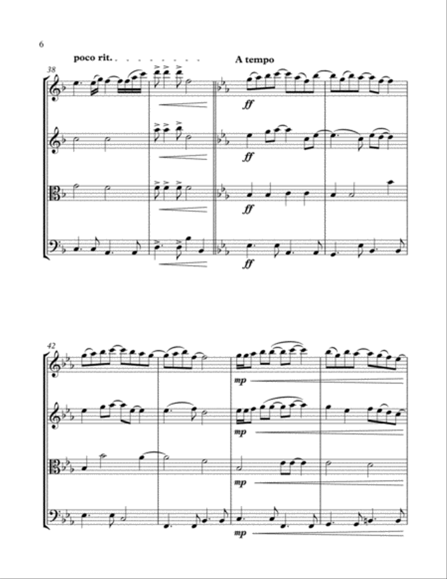 Glory Of Love Theme from KARATE KID PART II String Quartet scores gallery preview page 6