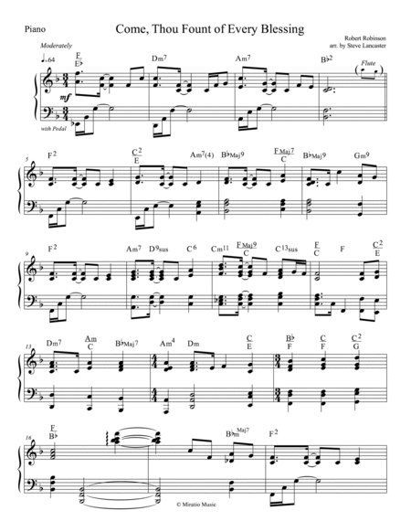 Peaceful Hymns for Flute & Piano by Various Flute Solo - Digital Sheet Music