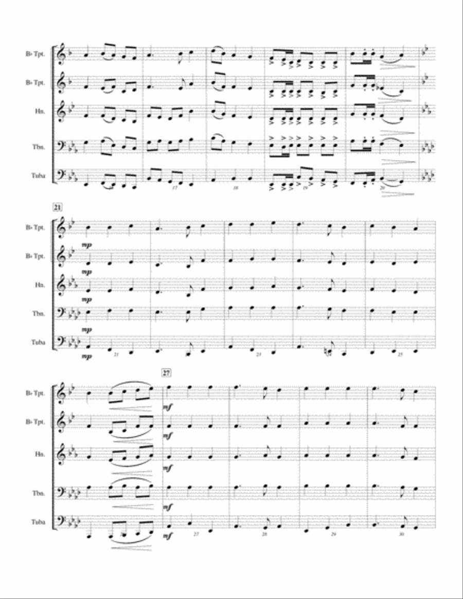 God Save the Queen (My Country Tis of Thee) Brass Ensemble scores gallery preview page 4
