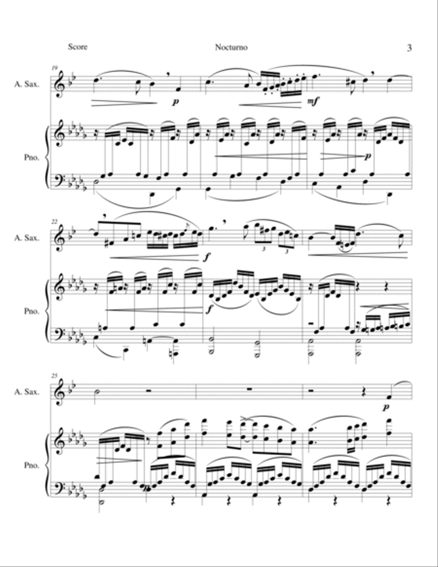 Nocturno - Opus 7 Alto Saxophone scores gallery preview page 3