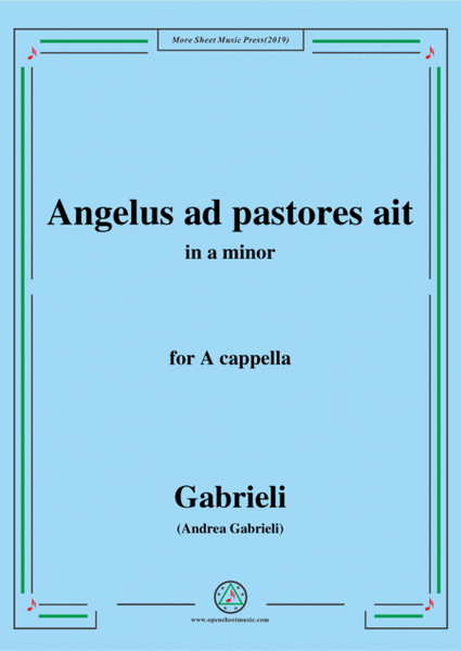 Gabrieli-Angelus ad pastores ait,in a minor,for A cappella image number null